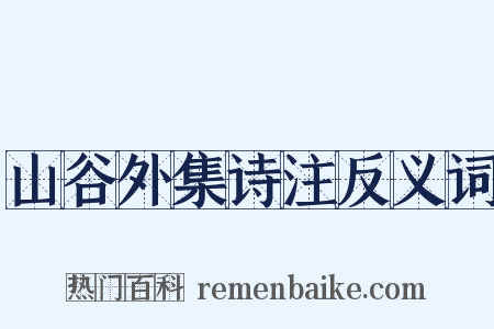 山谷外集诗注反义词是什么意思的图片